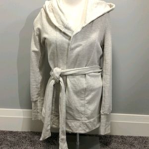 Community open hoodie with tie